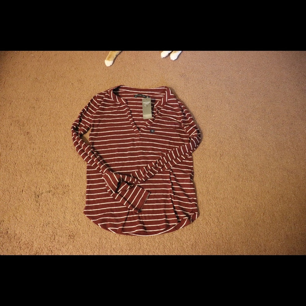 Abercrombie 3/4 sleeve stripped shirt